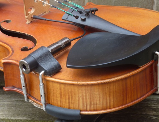 A Skyinbow Handbuilt Transducer Mounted In A Carpenter-Style Clamp Jack